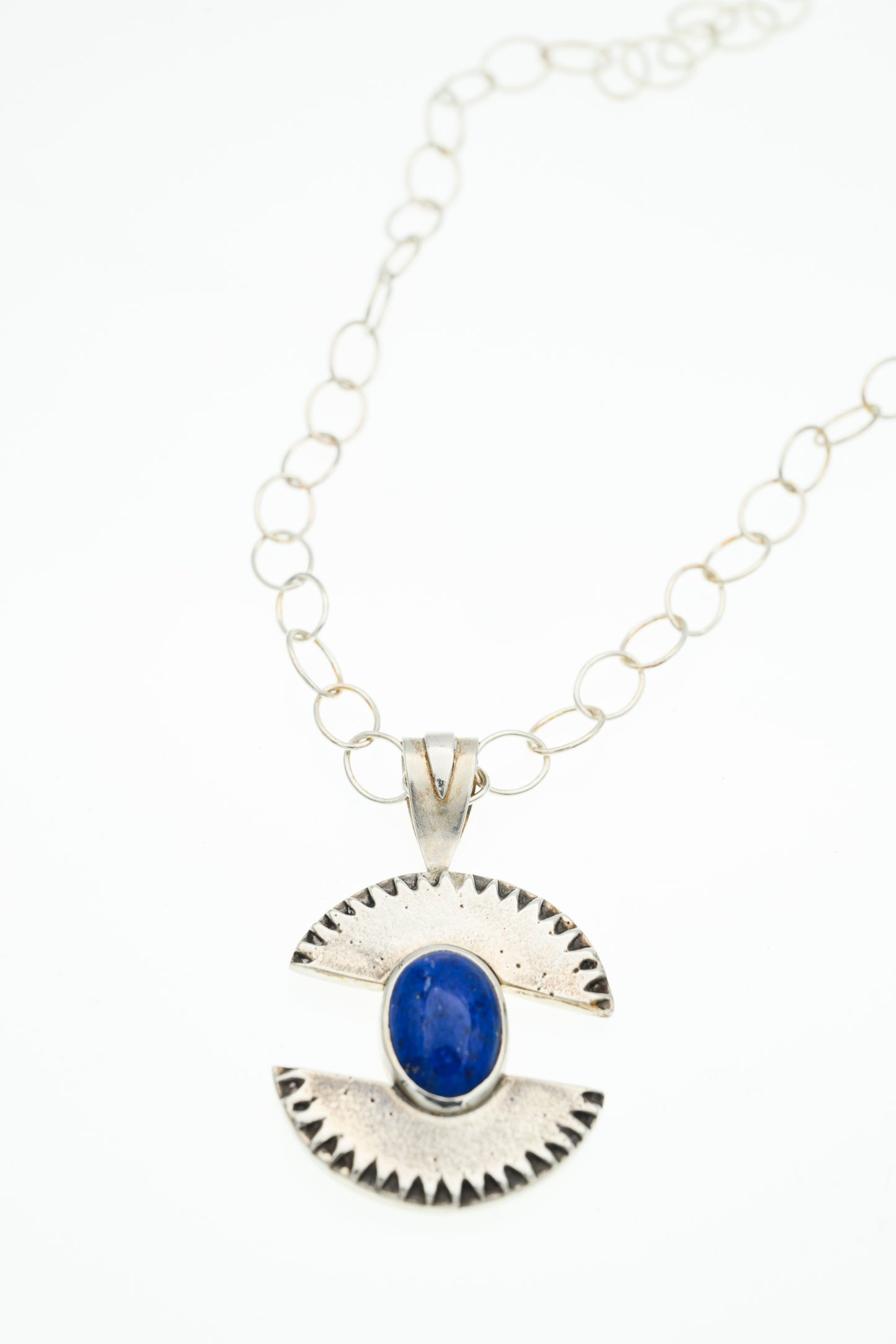 Viking Pejlskive Halskæde med sten af lapis lazuli