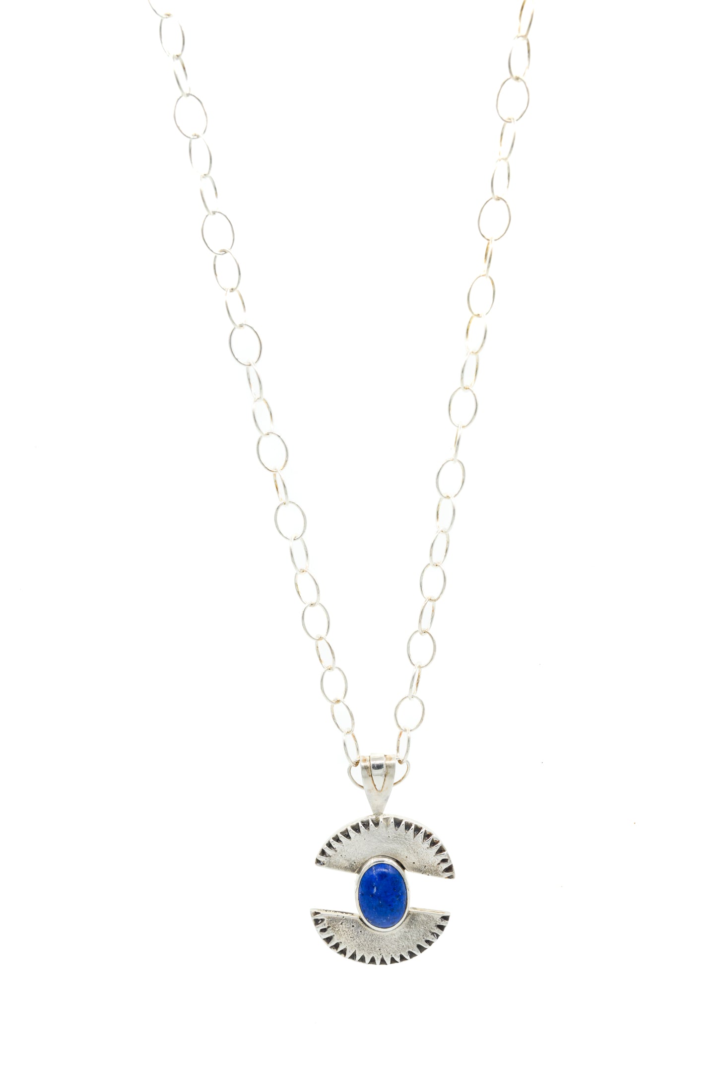 Viking Pejlskive Halskæde med sten af lapis lazuli