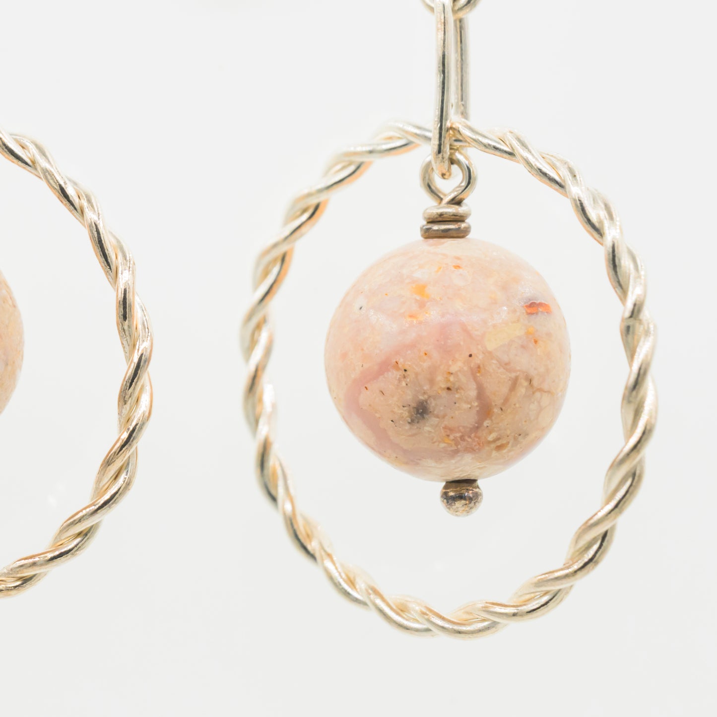 Viking snoet ørering pink opal