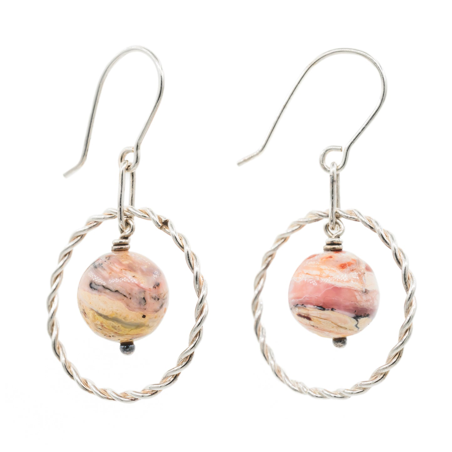Viking snoet ørering pink Opal