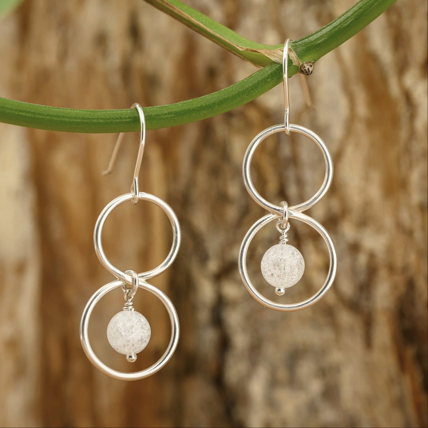 Drop-shaped earrings with purple agate (Copy)