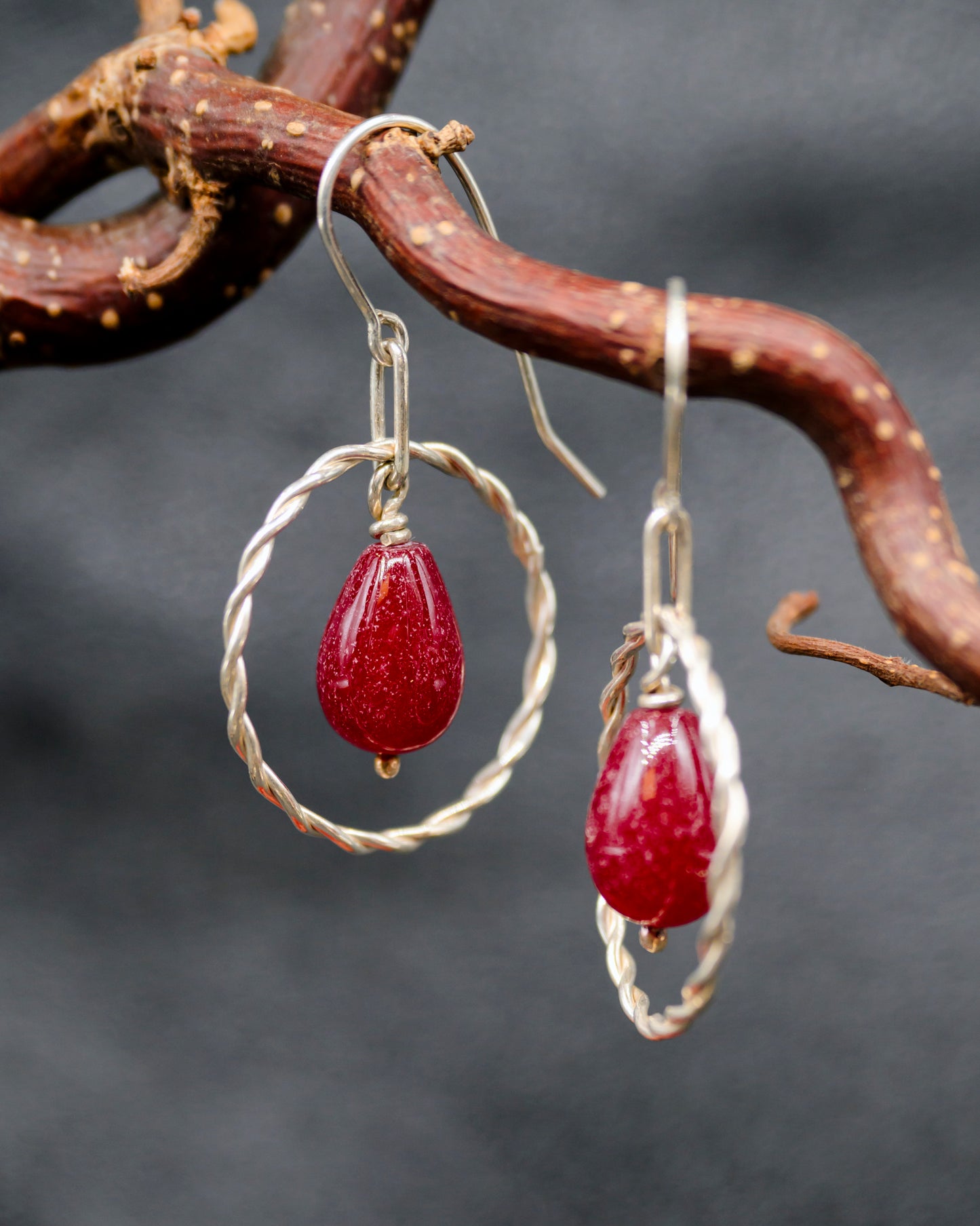 Rød dråbe med håndlavet glas