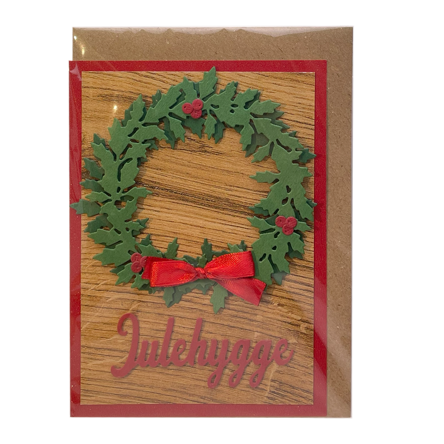 Dørkrans med Julehygge og brun kuvert