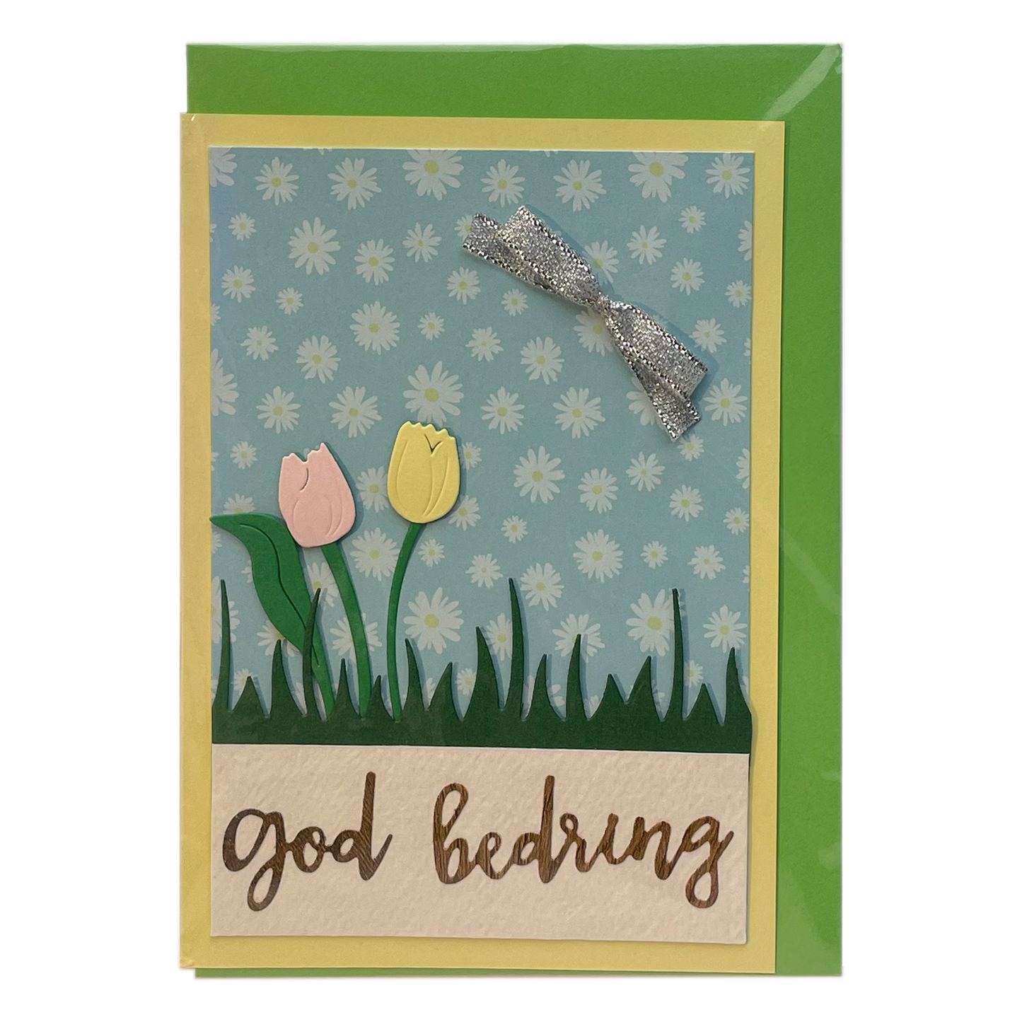 God Bedring med Tulipaner og Grøn Kuvert