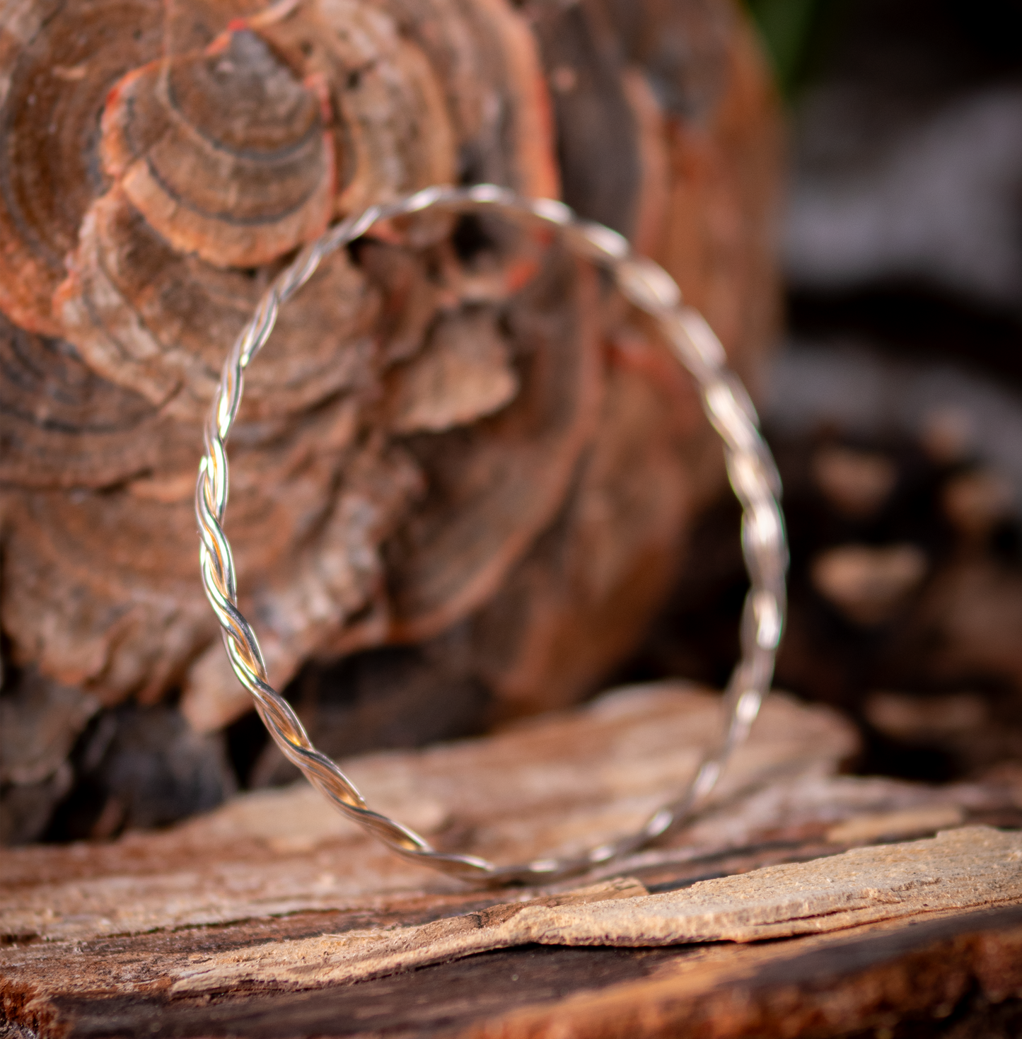 Viking snoet armring i sølv
