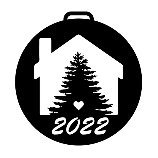 Hus i negativ med juletræ og hjerte, 061