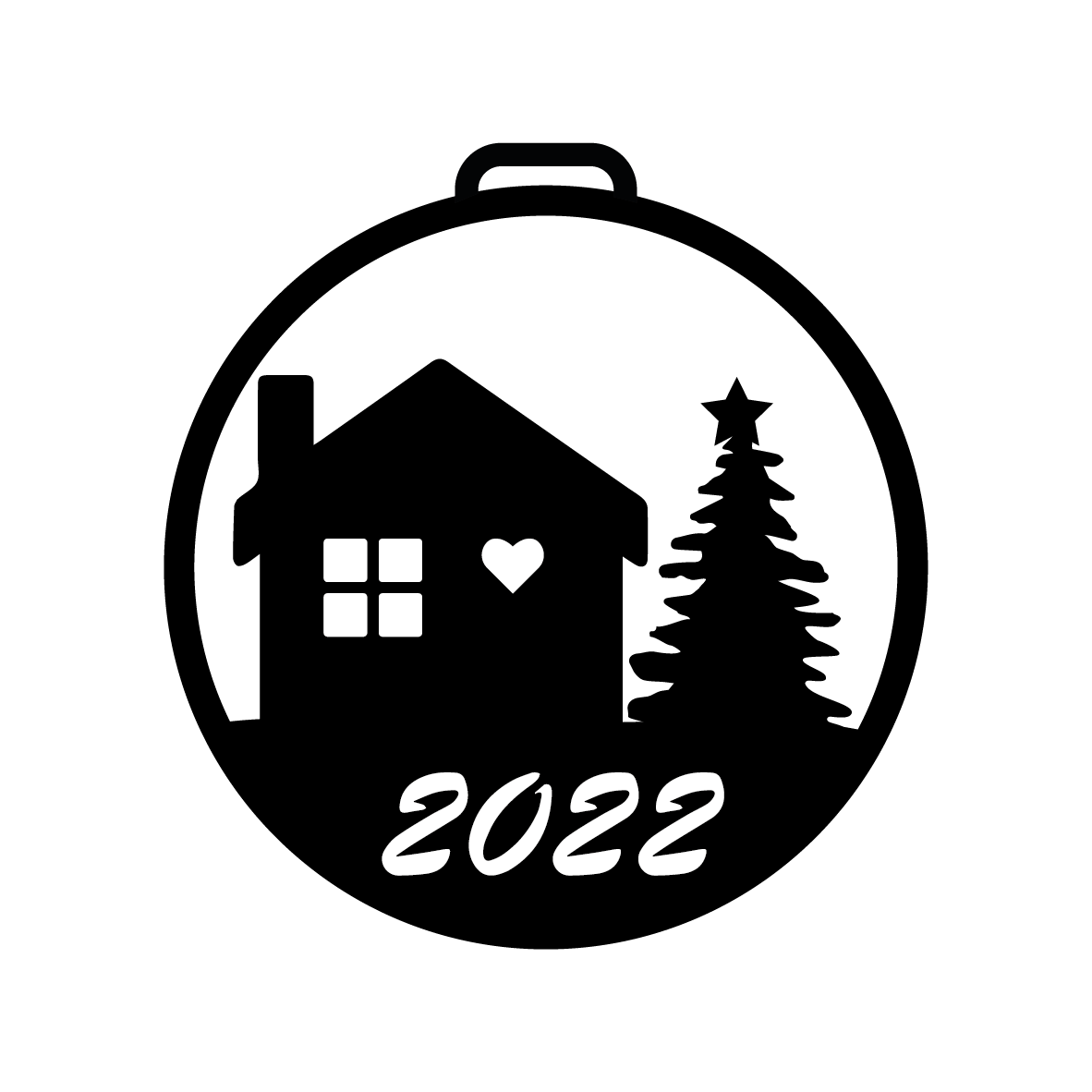 Hus med juletræ udenfor, 062