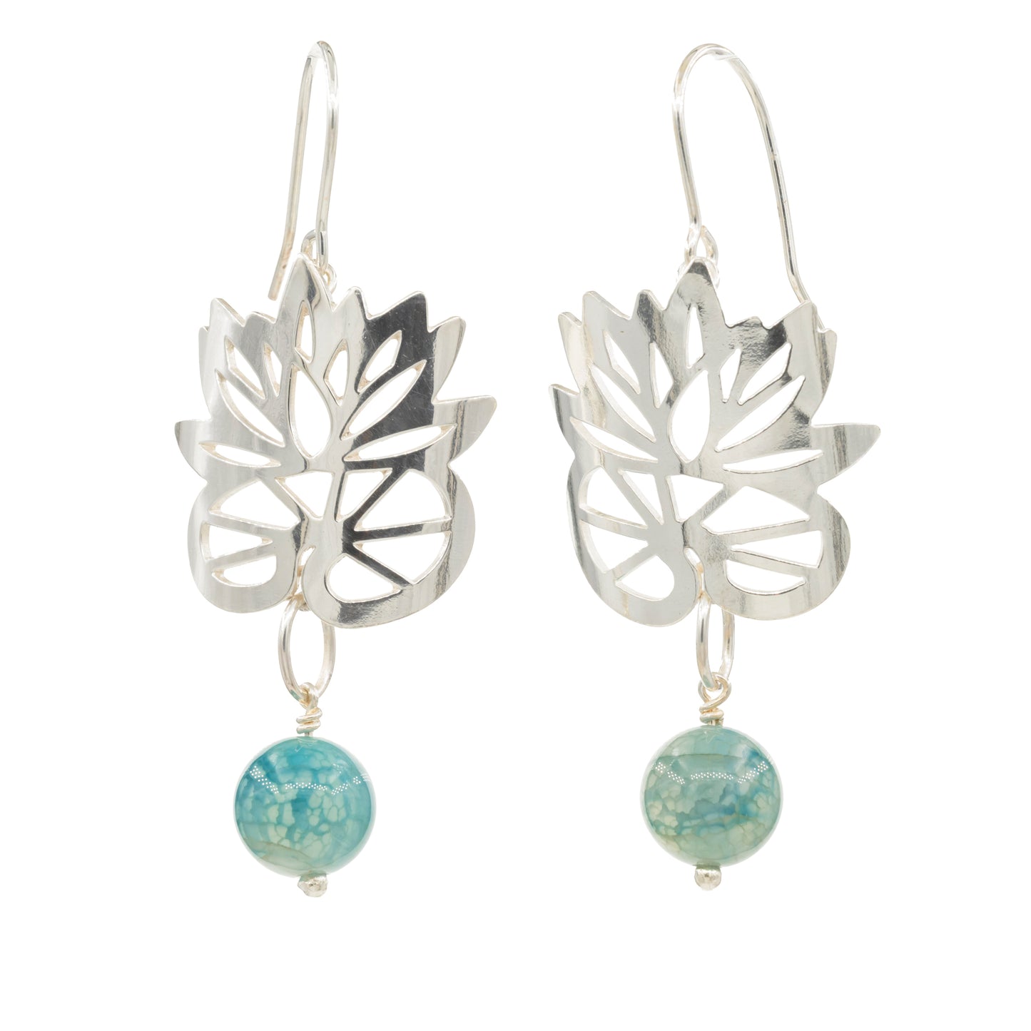 Monet & Me øreringe med blå krakeleret agat