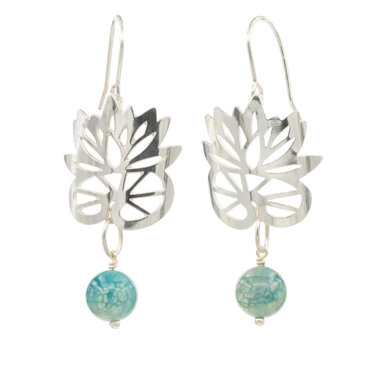 Monet & Me øreringe med blå krakeleret agat