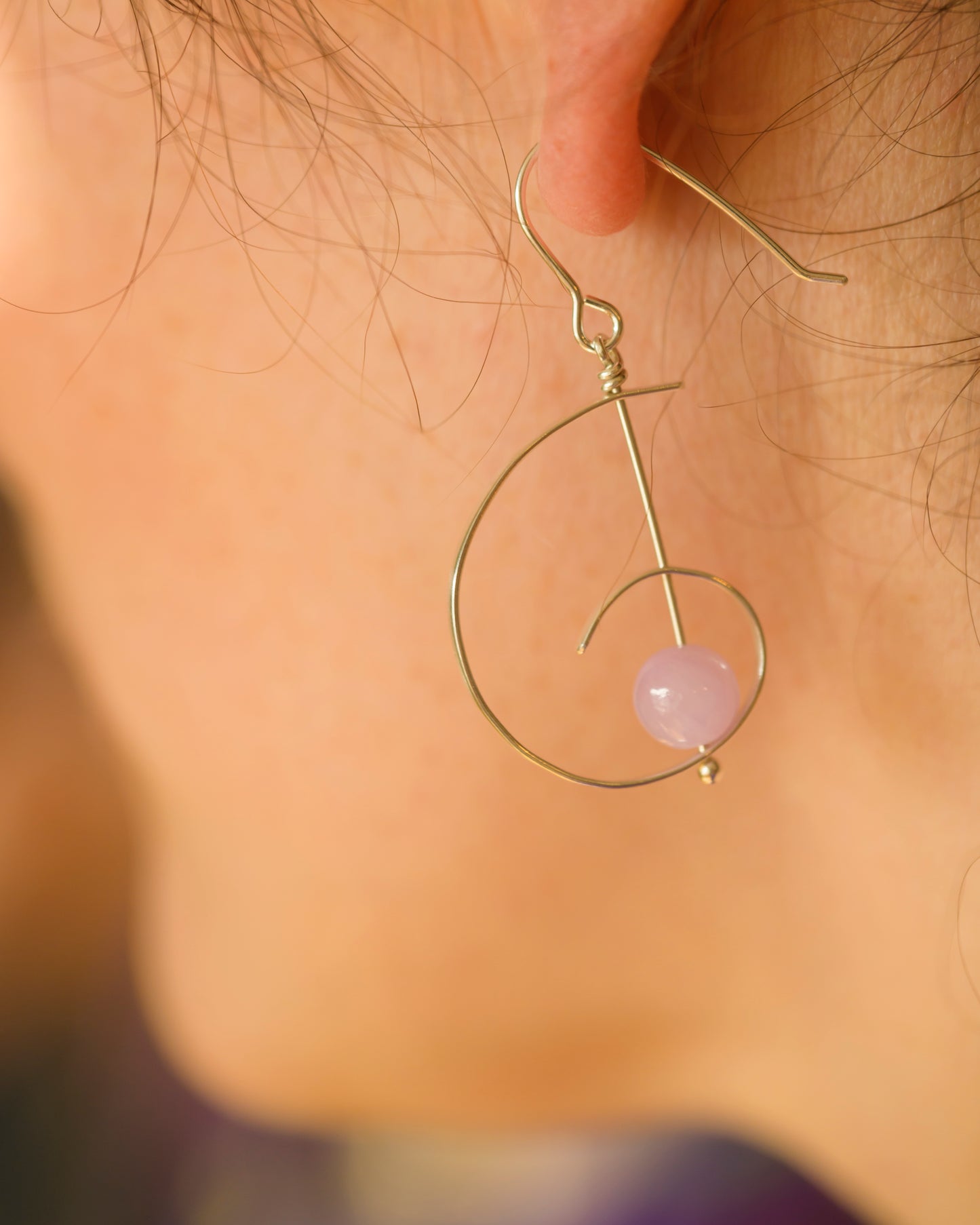 Drop-shaped earrings with purple agate (Copy)