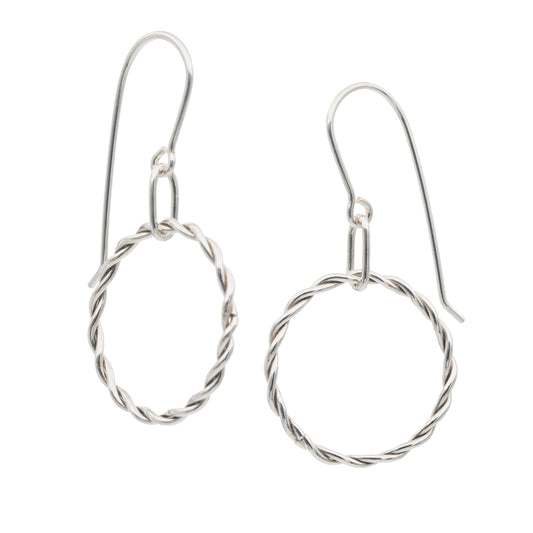 Viking twisted earring with green tourmaline