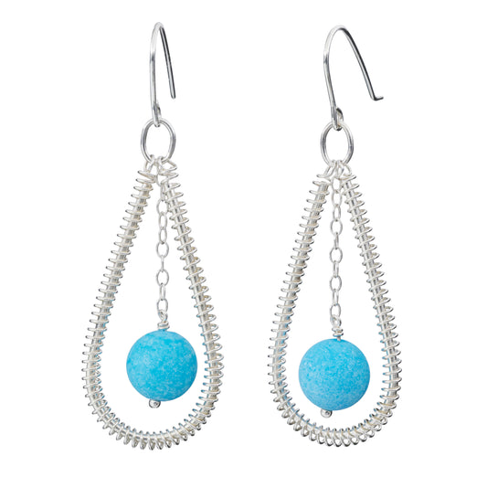 Drop-shaped earrings with purple agate (Copy)