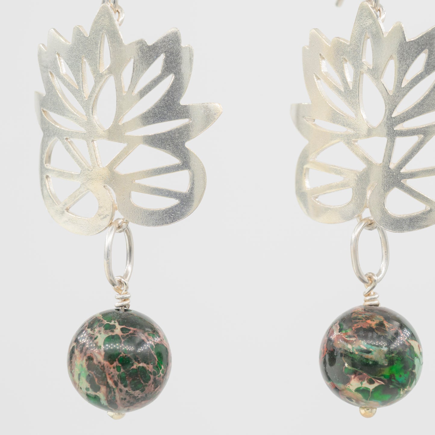 Monet & Me ørehænger med Grøn Billedjaspis