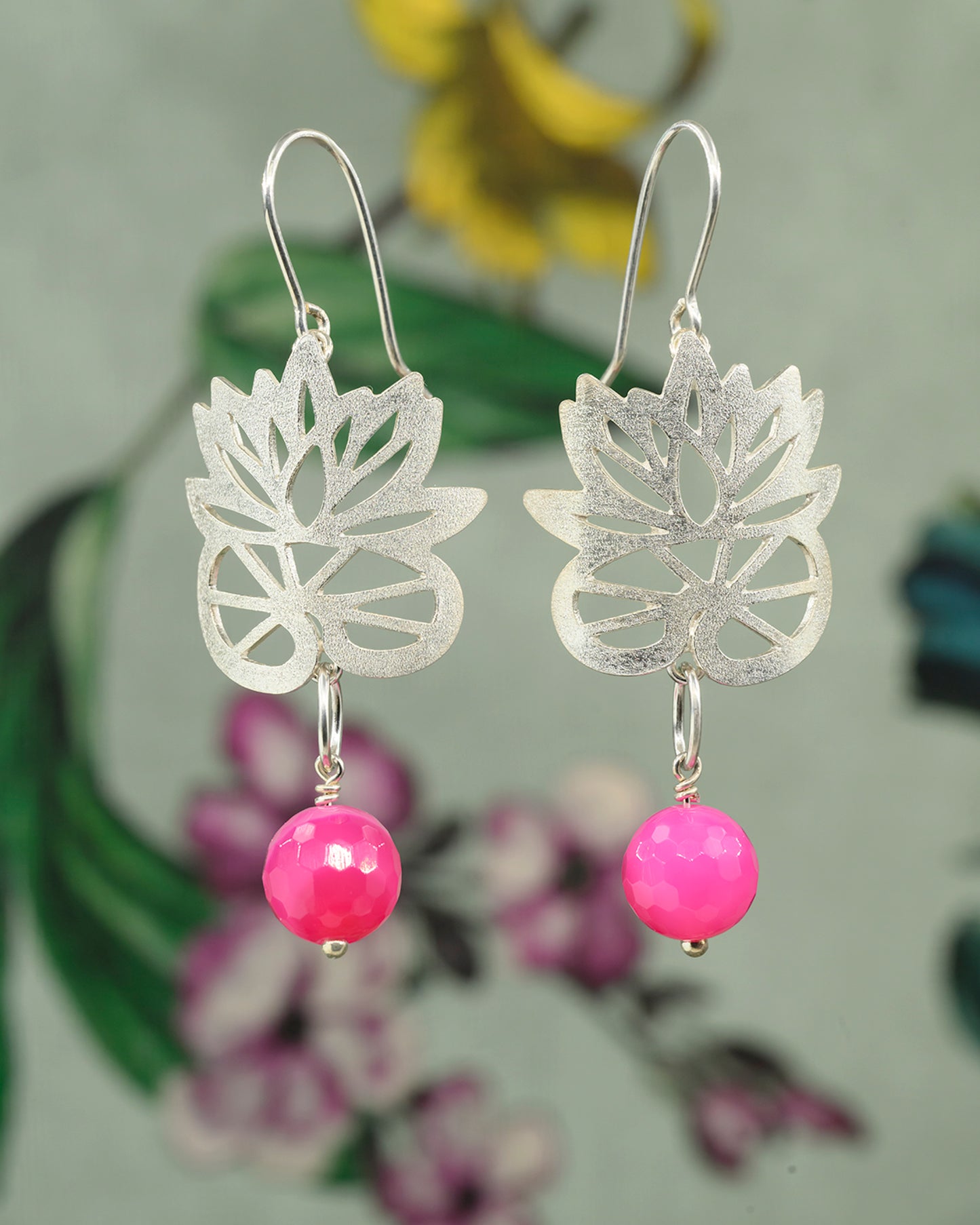 Monet & Me ørehænger med facetteret Pink Agat